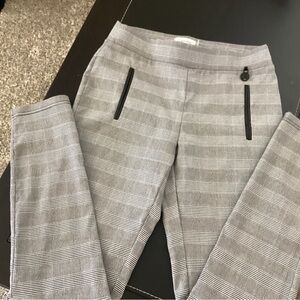 Calvin Klein Gray Plaid Trousers with Subtle Blue Windowpane